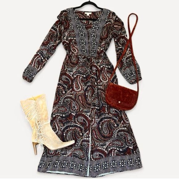 Knox Rose Boho Night Sky Maxi Dress in Multicolor Paisley - Picture 12 of 12